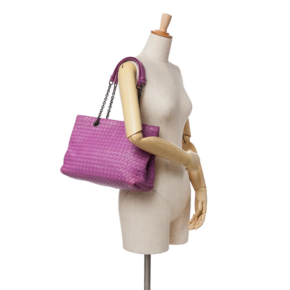 Purple Leather Bottega Veneta Tote