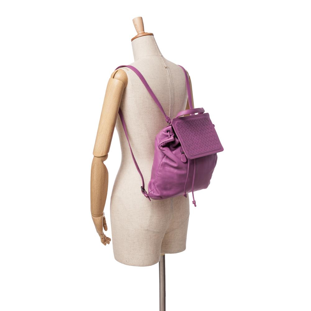 Purple Leather Bottega Veneta Backpack