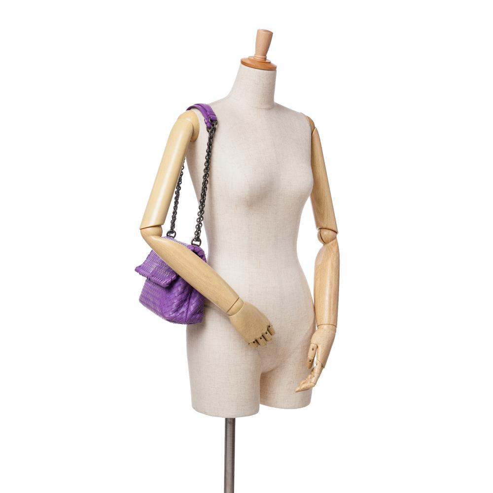 Purple Leather Bottega Veneta Shoulder Bag