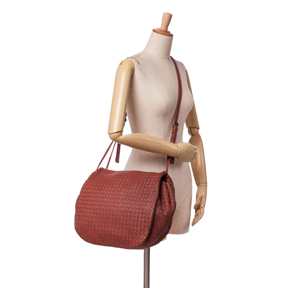 Red Leather Bottega Veneta Crossbody Bag