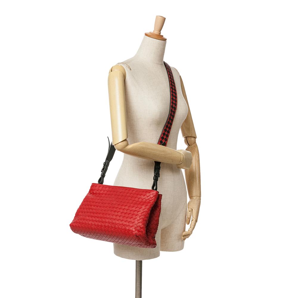 Red Leather Bottega Veneta Crossbody Bag