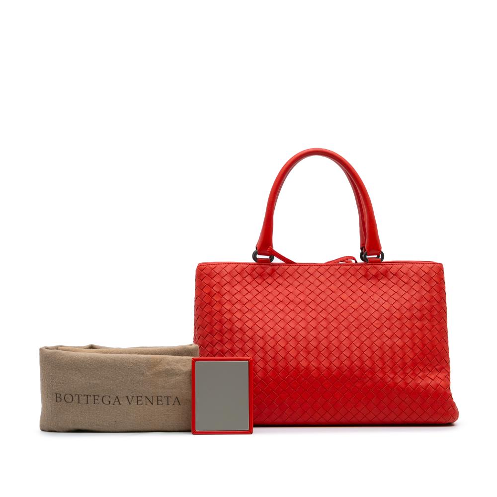 Red Leather Bottega Veneta Tote