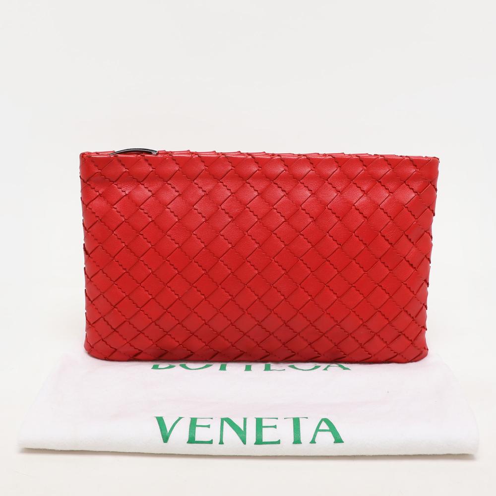 Red Leather Bottega Veneta Pouches