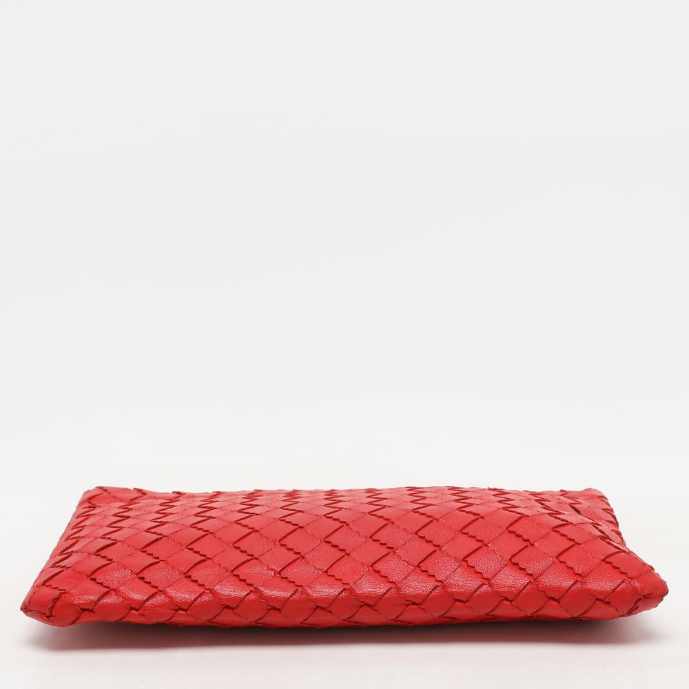 Red Leather Bottega Veneta Pouches