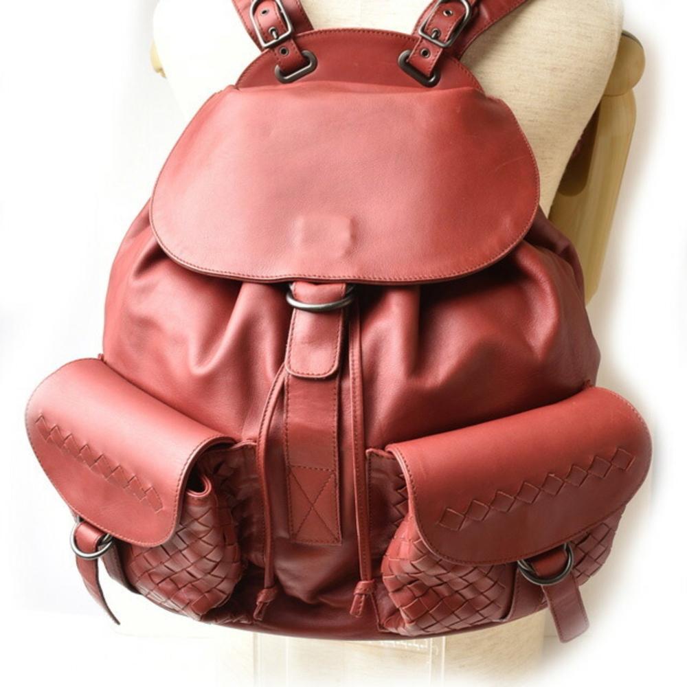 Red Leather Bottega Veneta Backpack