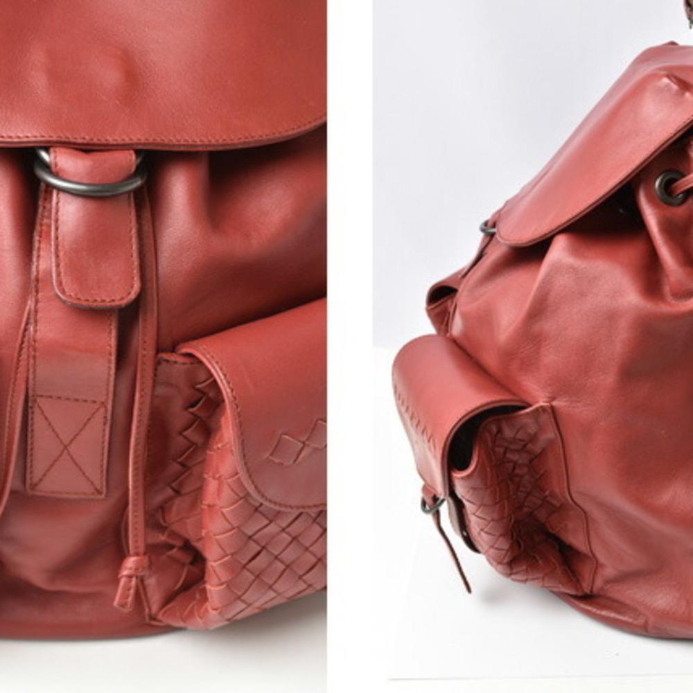Red Leather Bottega Veneta Backpack