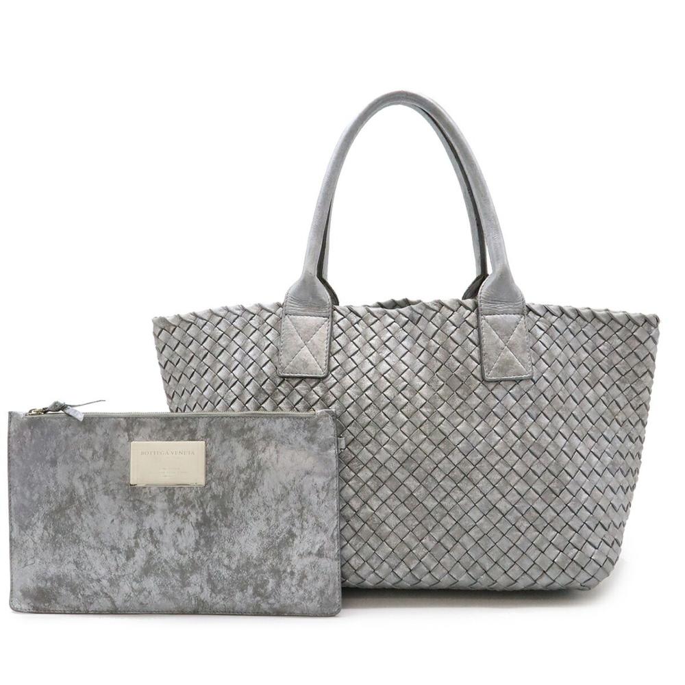Silver Metal Bottega Veneta Tote