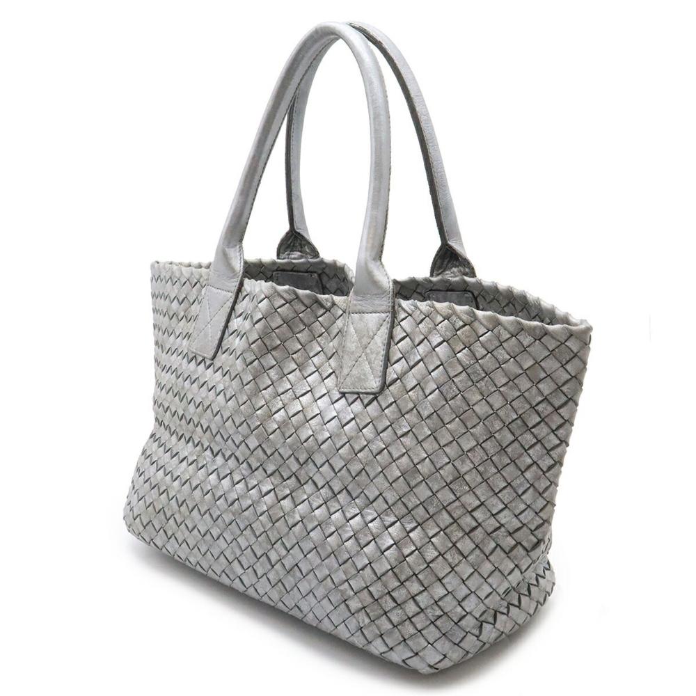 Silver Metal Bottega Veneta Tote