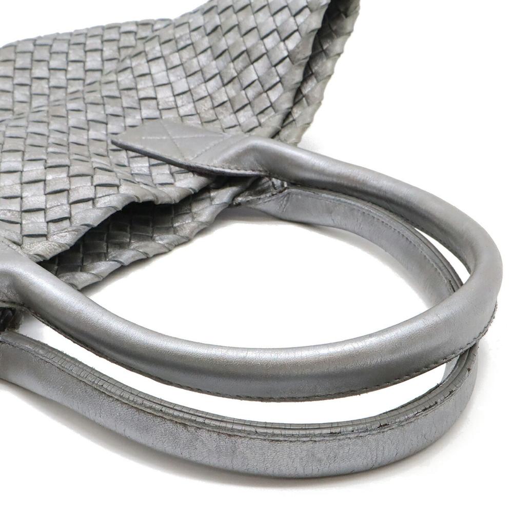 Silver Metal Bottega Veneta Tote