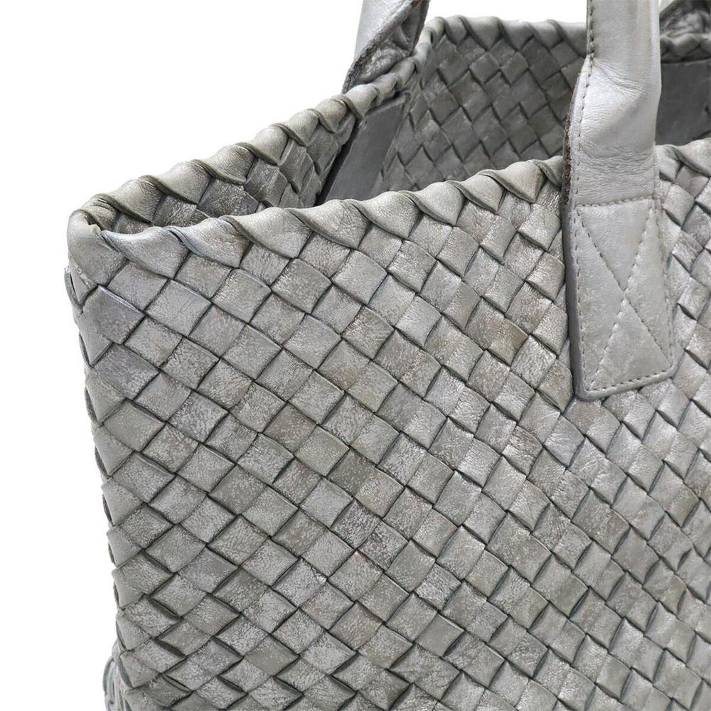 Silver Metal Bottega Veneta Tote