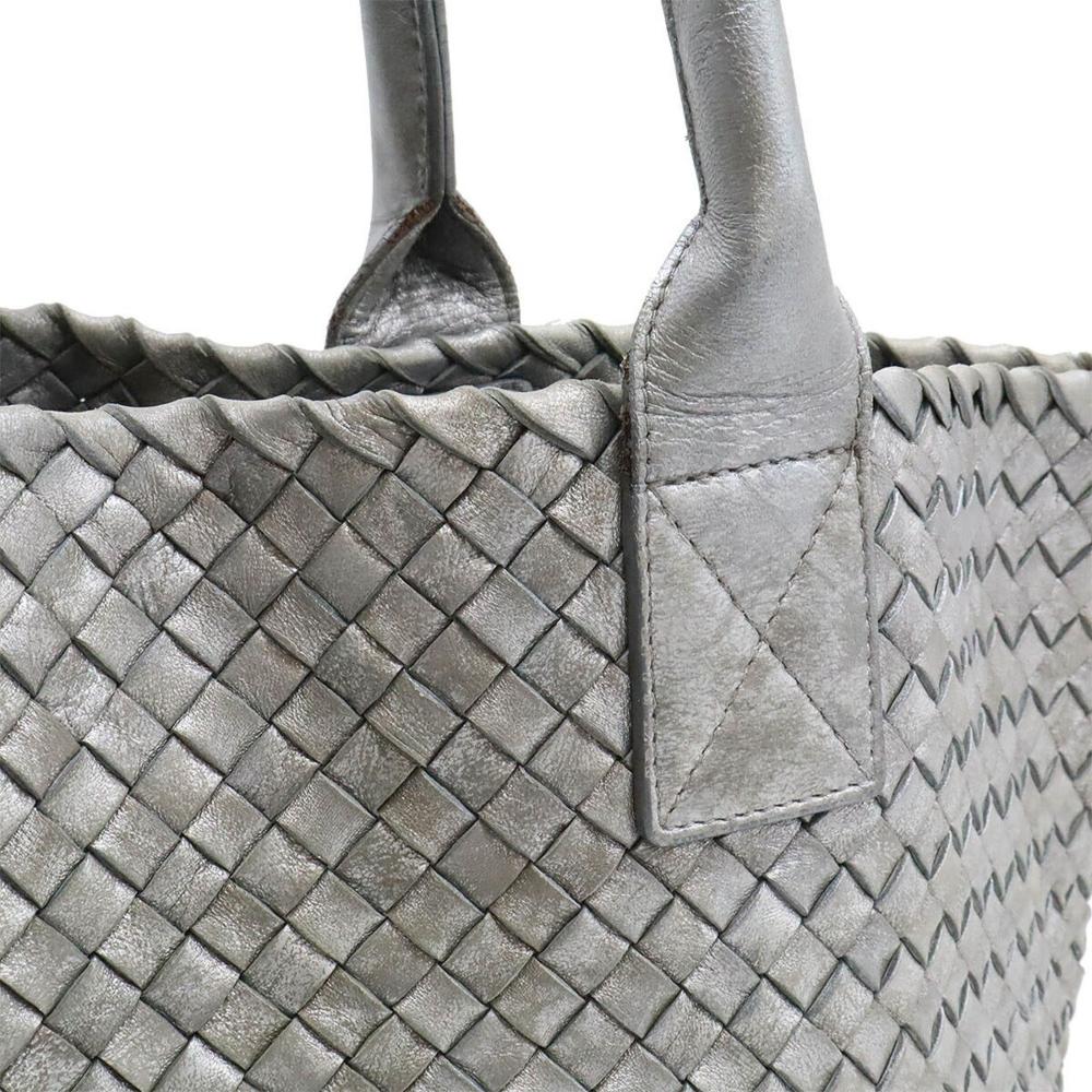Silver Metal Bottega Veneta Tote