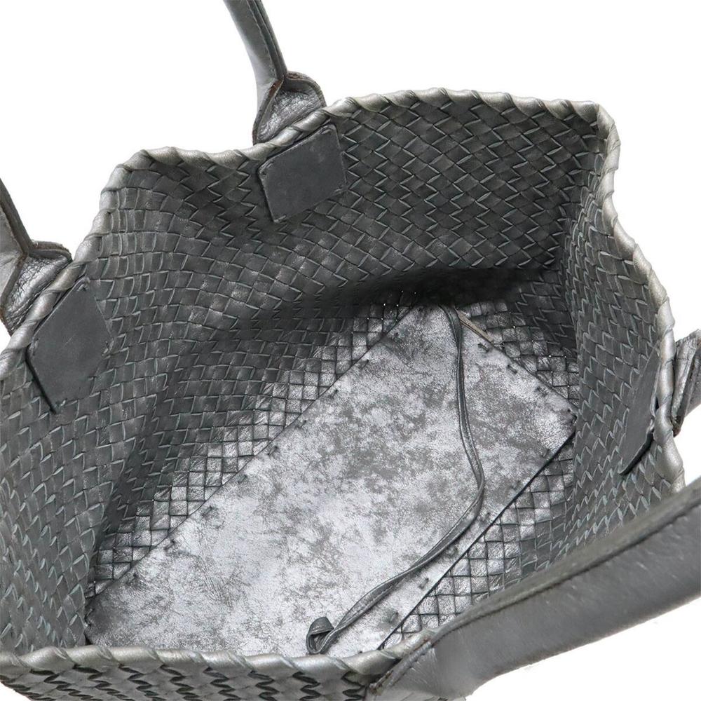 Silver Metal Bottega Veneta Tote