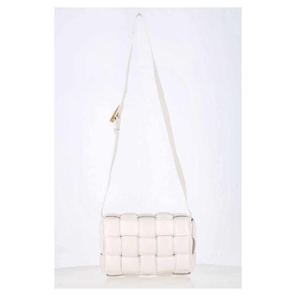 White Leather Bottega Veneta Crossbody Bag