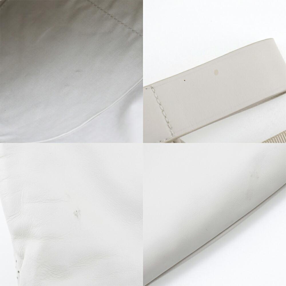 White Leather Bottega Veneta Backpack