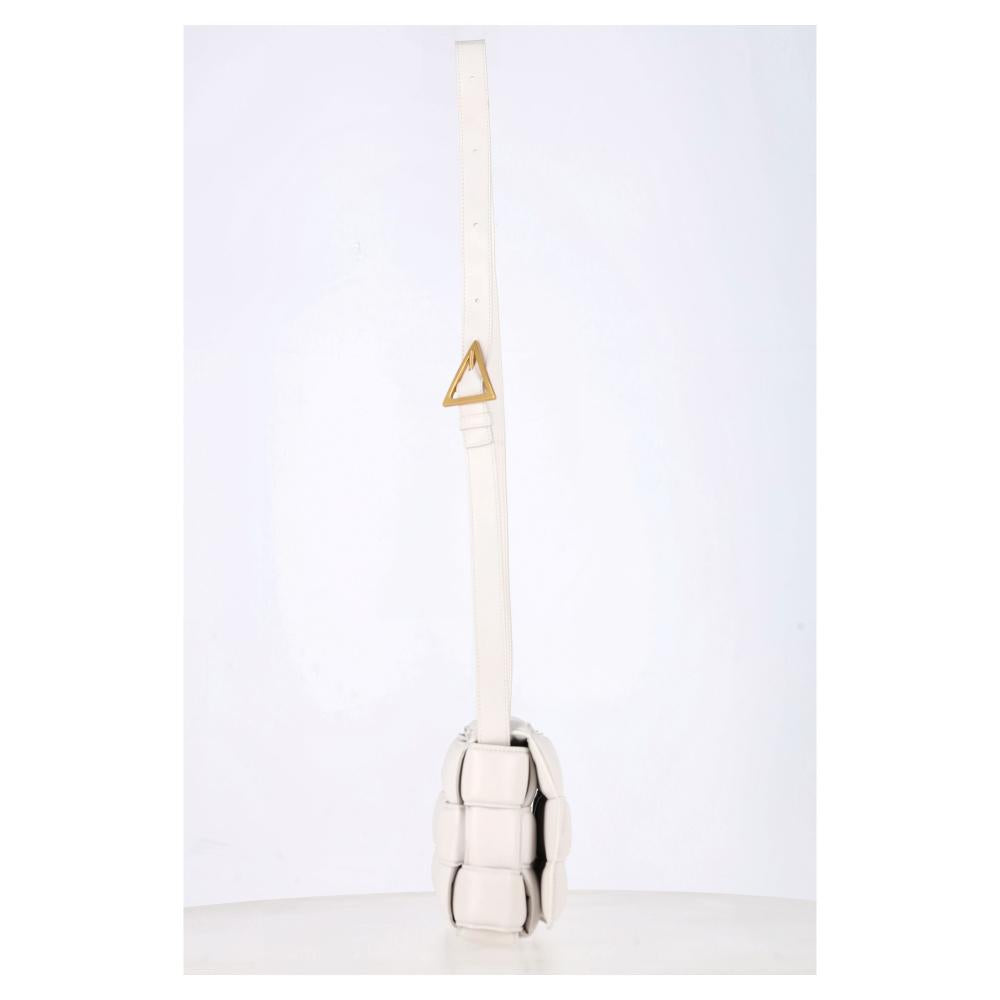 White Leather Bottega Veneta Crossbody Bag