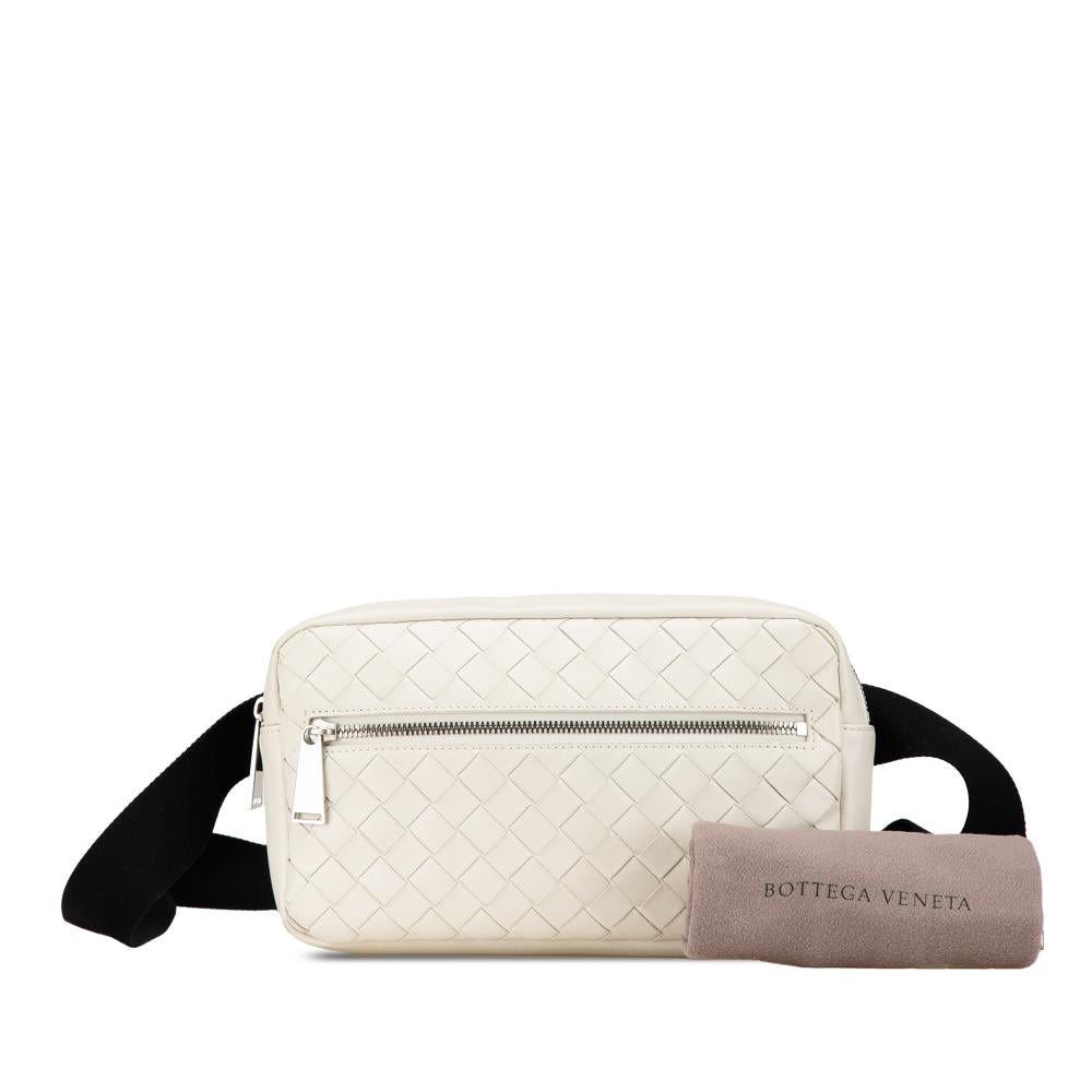 White Leather Bottega Veneta Belt Bag