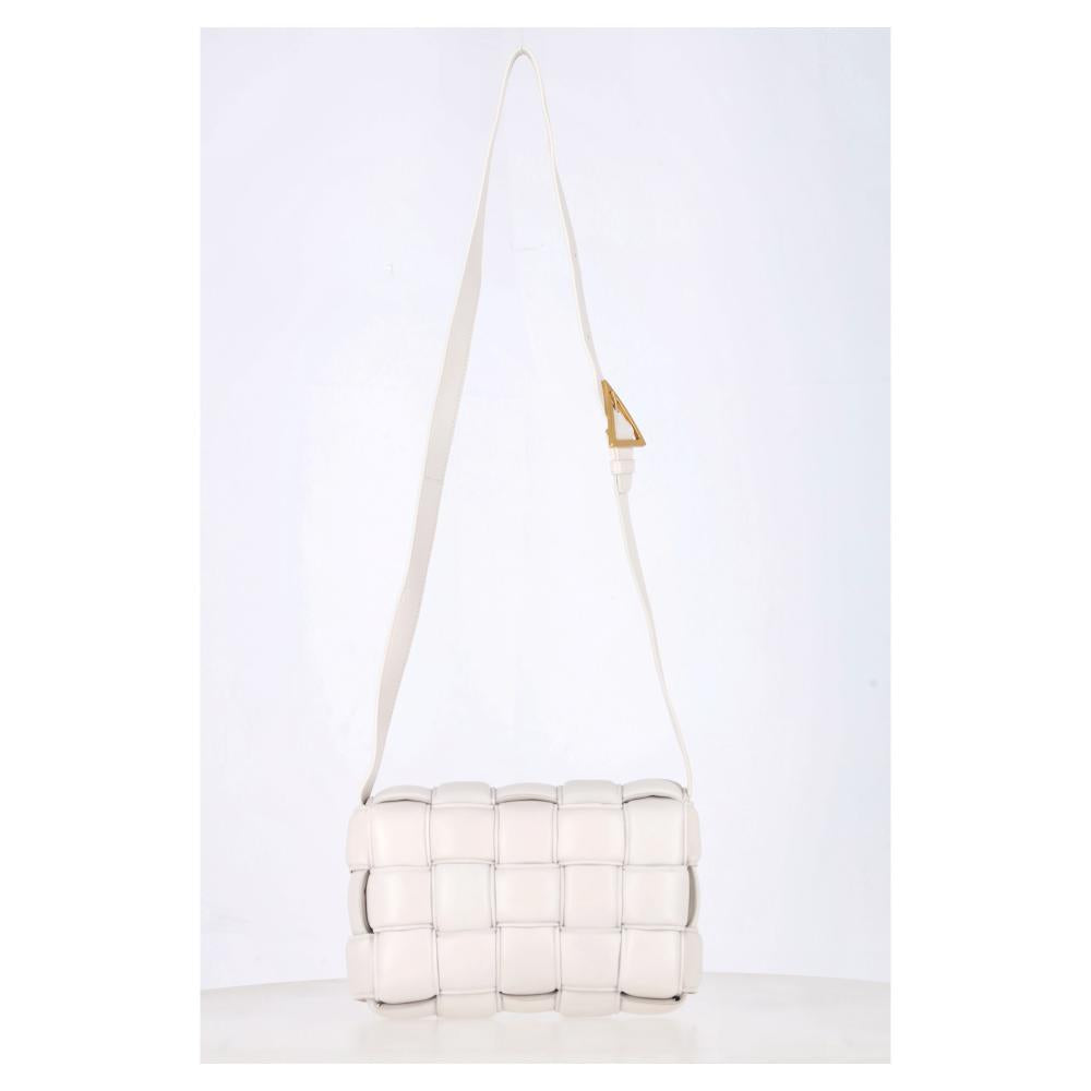 White Leather Bottega Veneta Crossbody Bag