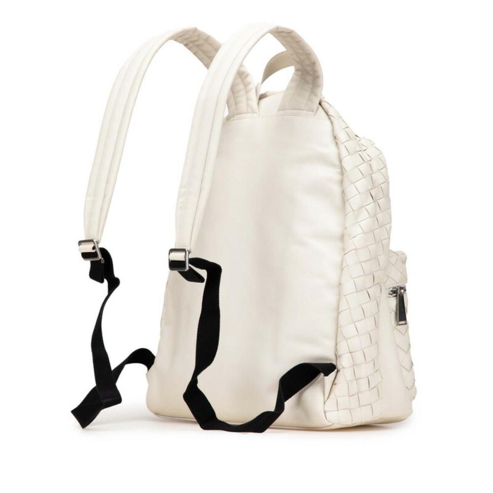 White Leather Bottega Veneta Backpack