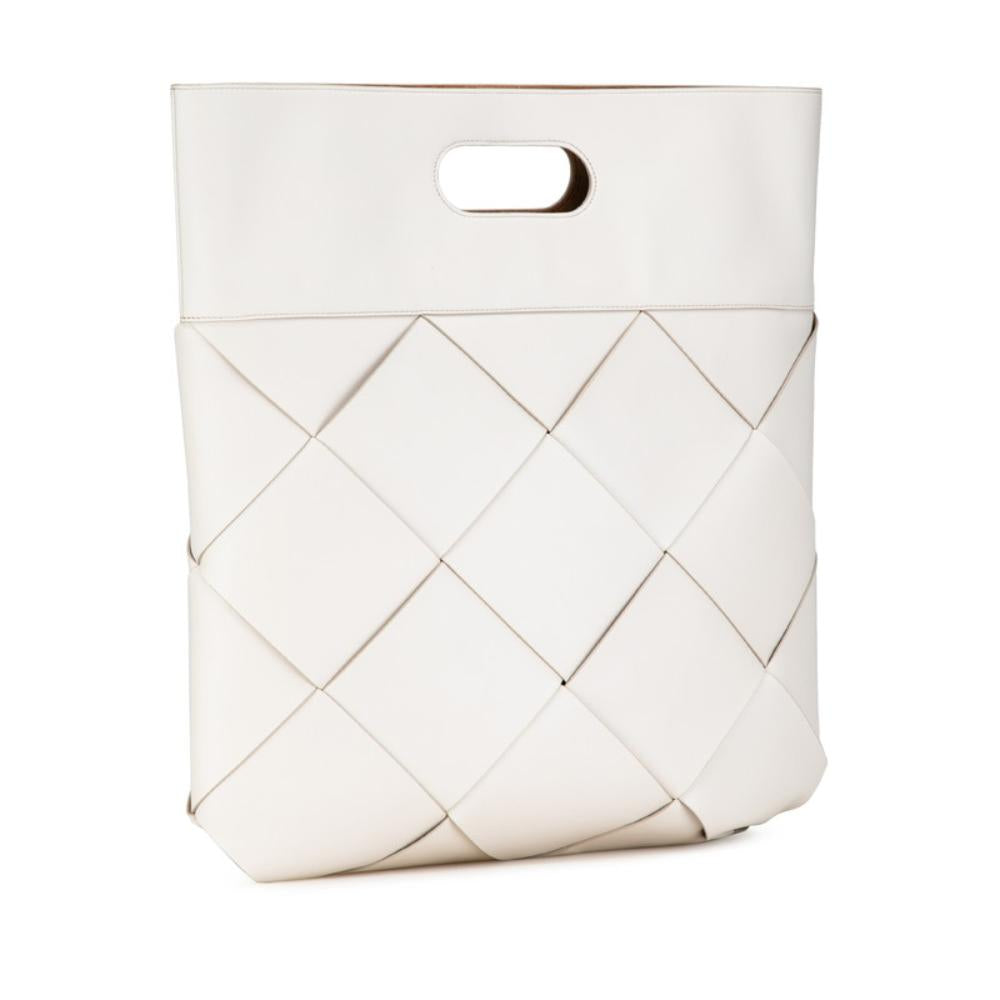 White Leather Bottega Veneta Handbag