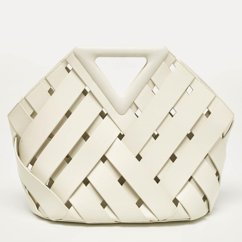 White Leather Bottega Veneta Tote