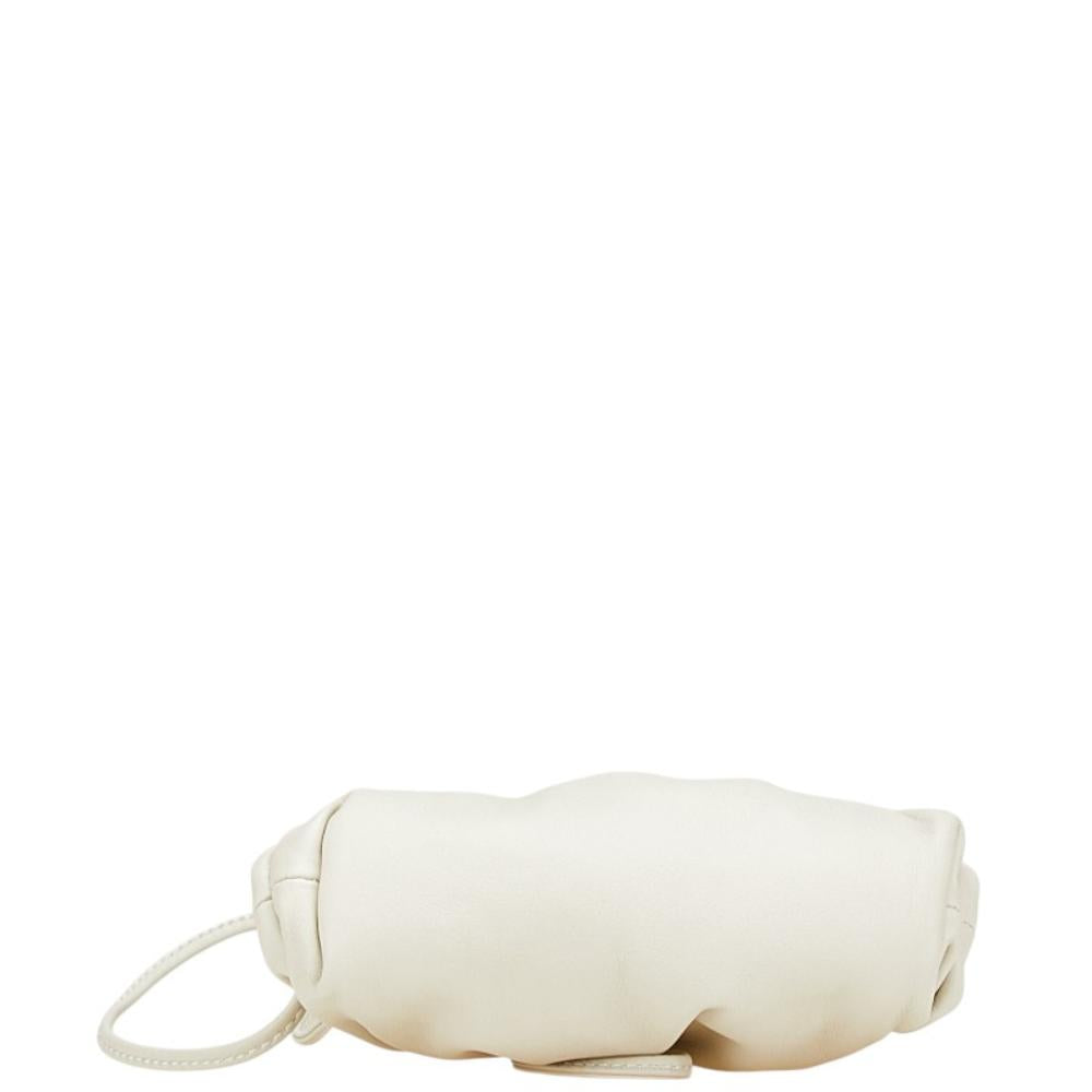 White Leather Bottega Veneta Pouches