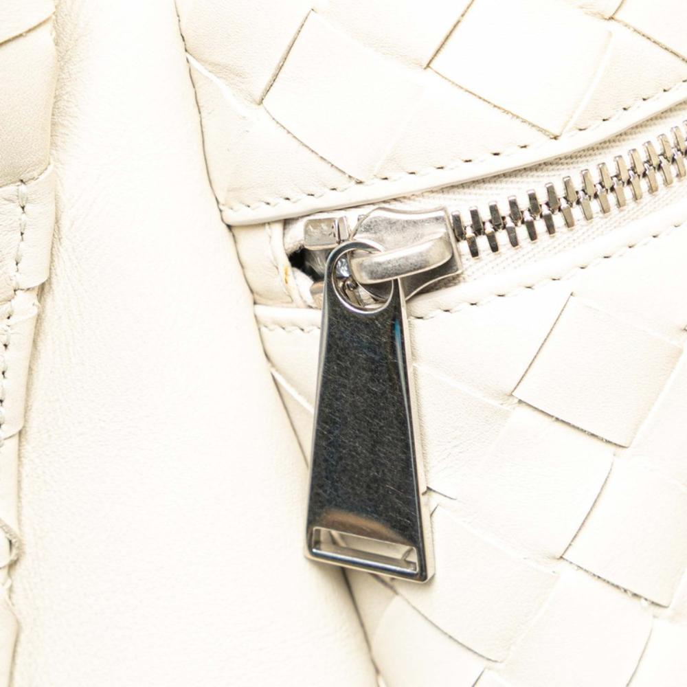 White Leather Bottega Veneta Backpack