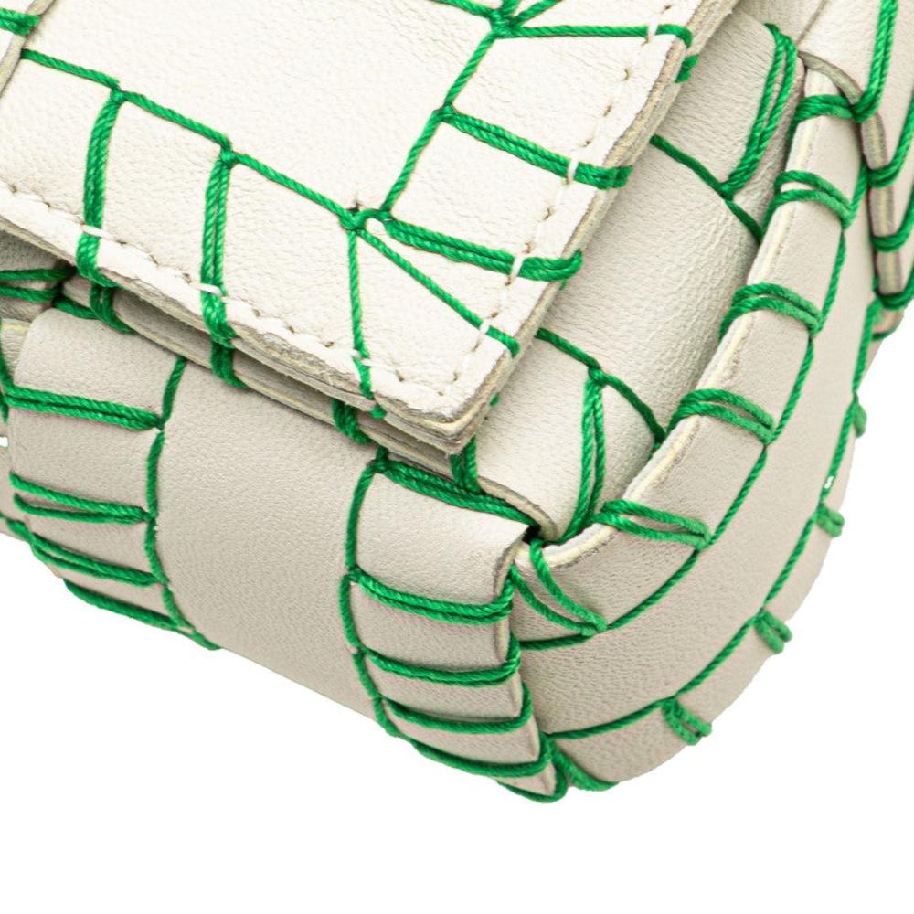White Leather Bottega Veneta Shoulder Bag