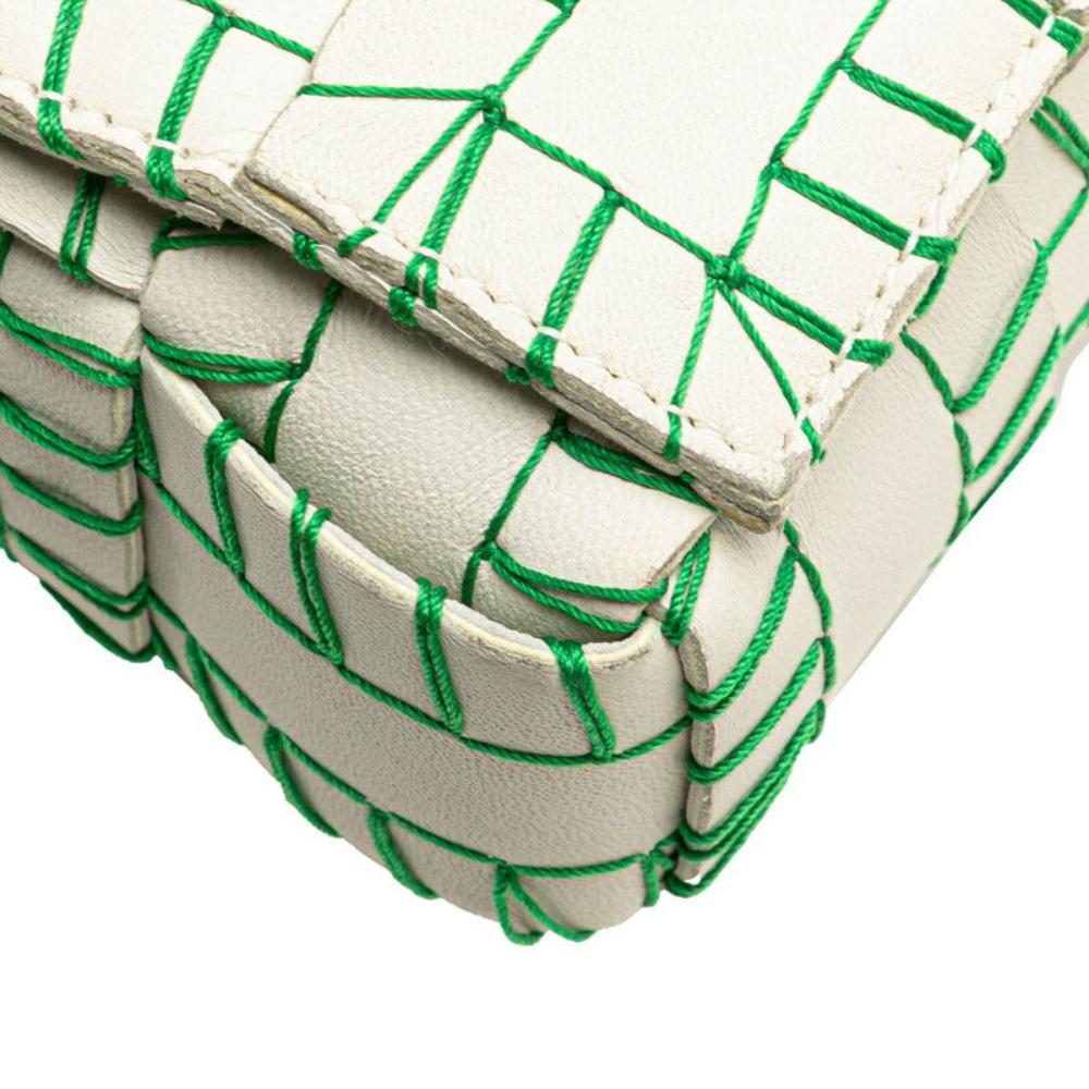 White Leather Bottega Veneta Shoulder Bag