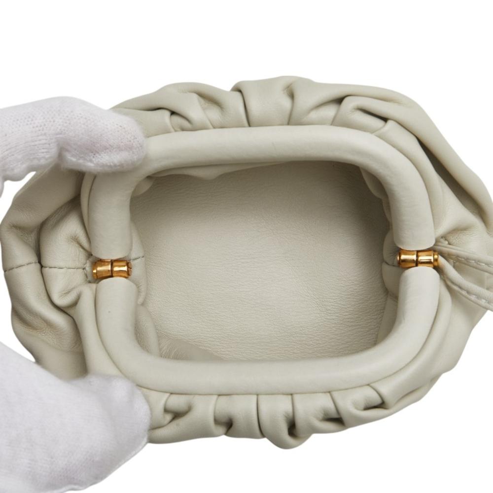 White Leather Bottega Veneta Pouches