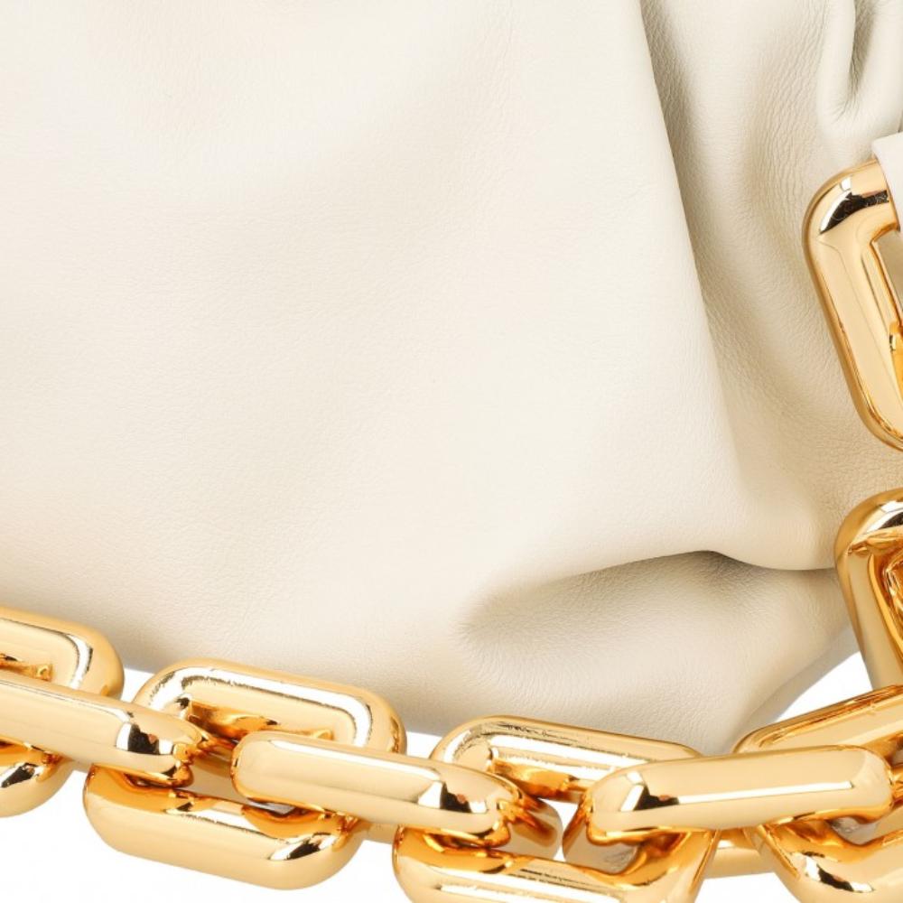White Leather Bottega Veneta Shoulder Bag