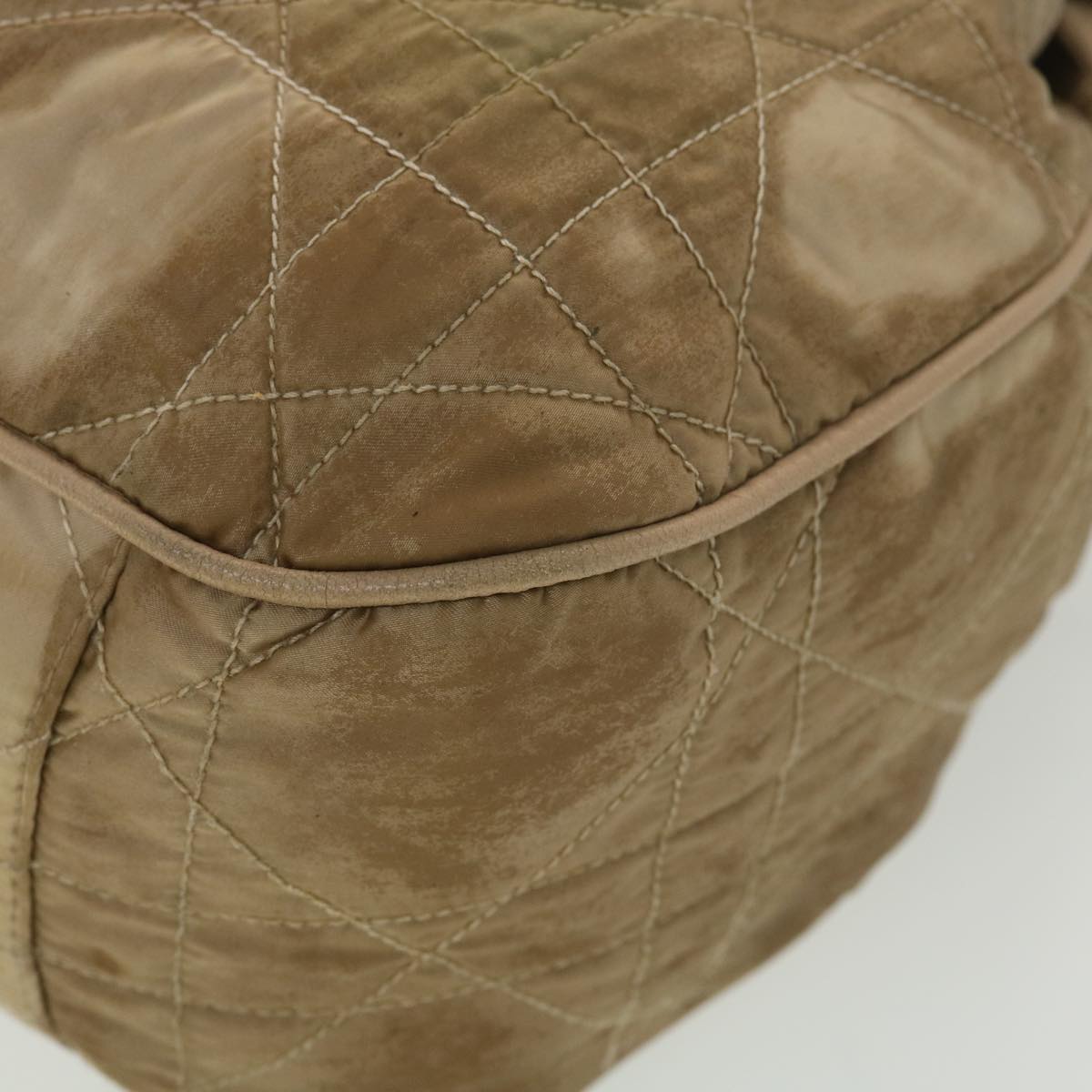 CHRISTIAN DIOR Lady Dior Canage Shoulder Bag Nylon Beige 03-BM-0027 Auth bs4473