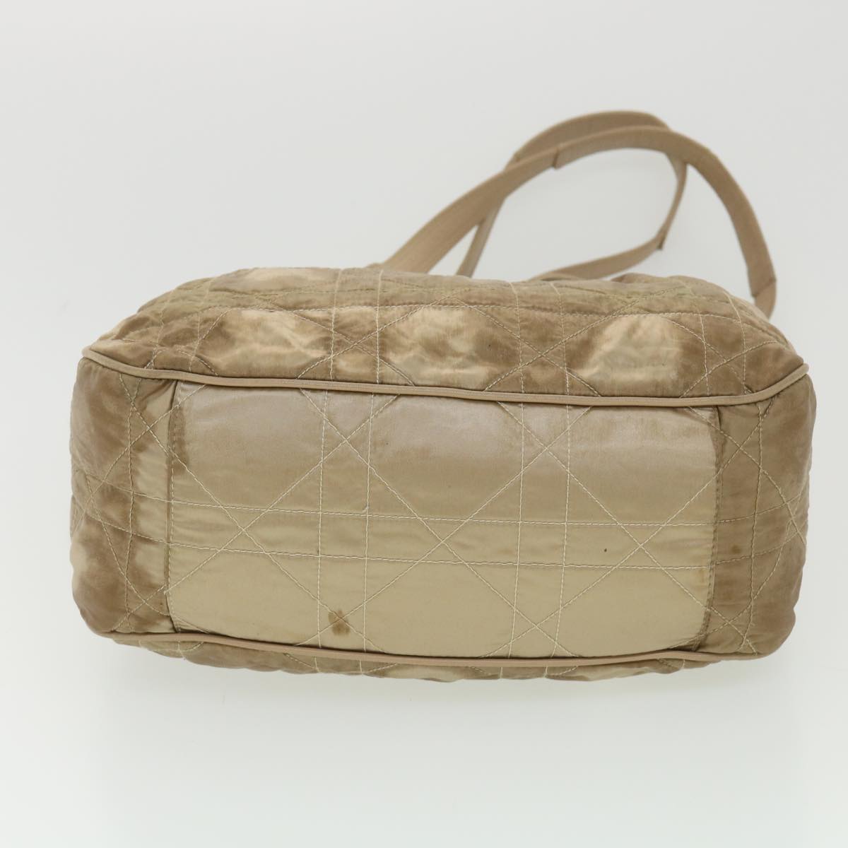 CHRISTIAN DIOR Lady Dior Canage Shoulder Bag Nylon Beige 03-BM-0027 Auth bs4473