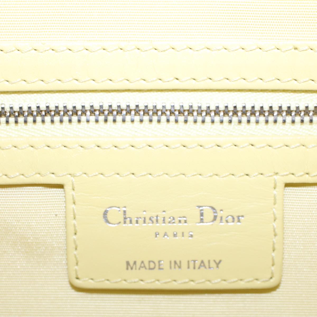 CHRISTIAN DIOR Lady Dior Canage Tote Bag Coated Canvas Yellow Auth bs5871