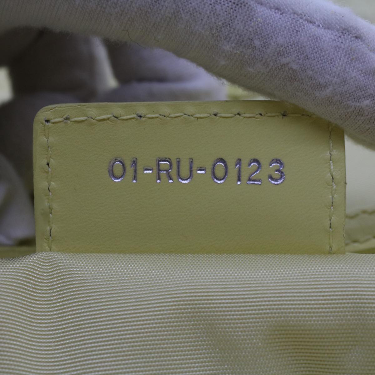 CHRISTIAN DIOR Lady Dior Canage Tote Bag Coated Canvas Yellow Auth bs5871