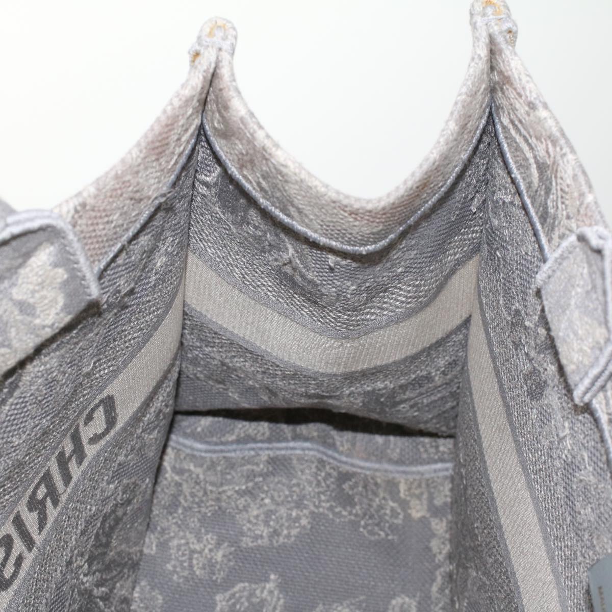 CHRISTIAN DIOR Book Tote Bag Canvas Gray M1286ZTDT_M932 Auth bs6141