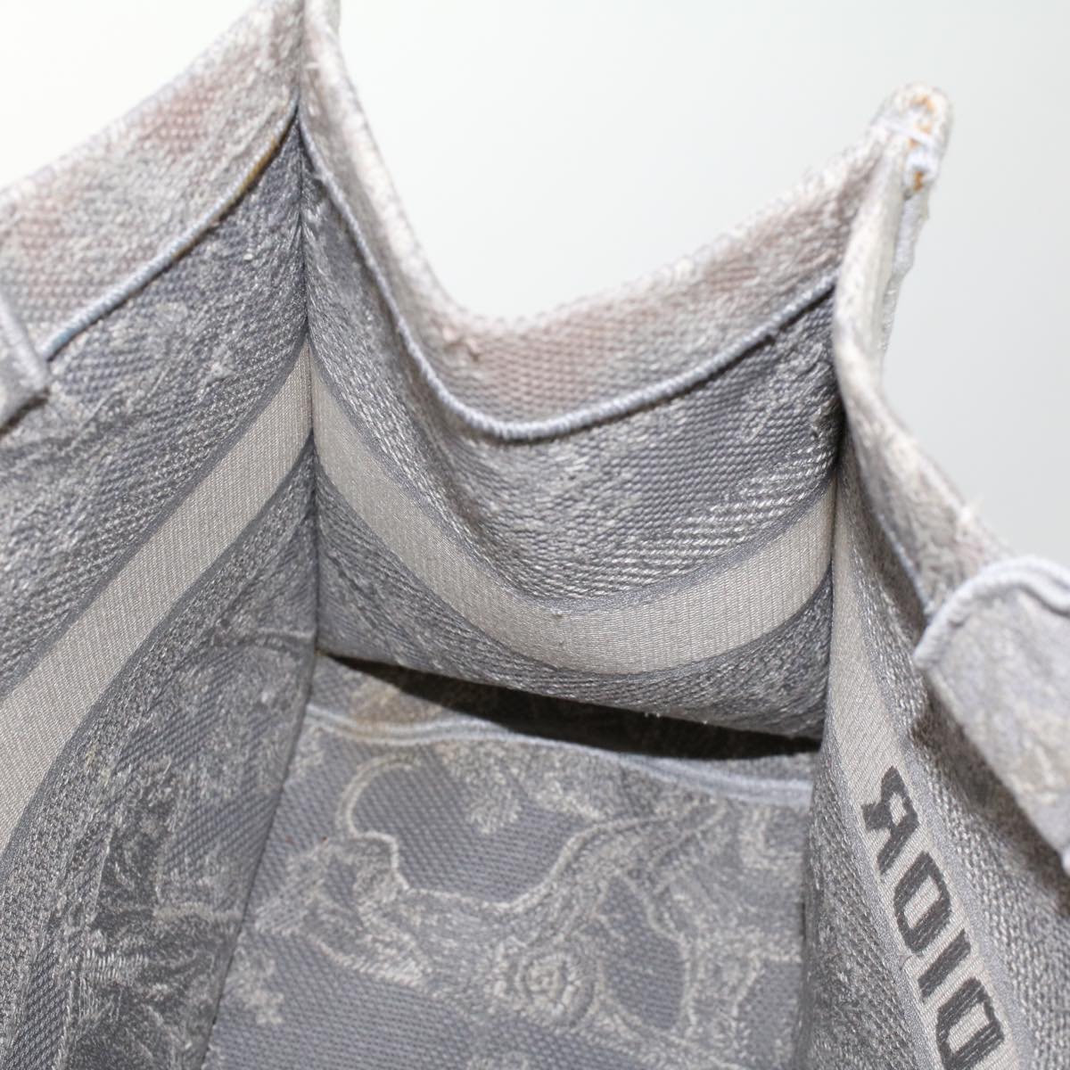 CHRISTIAN DIOR Book Tote Bag Canvas Gray M1286ZTDT_M932 Auth bs6141