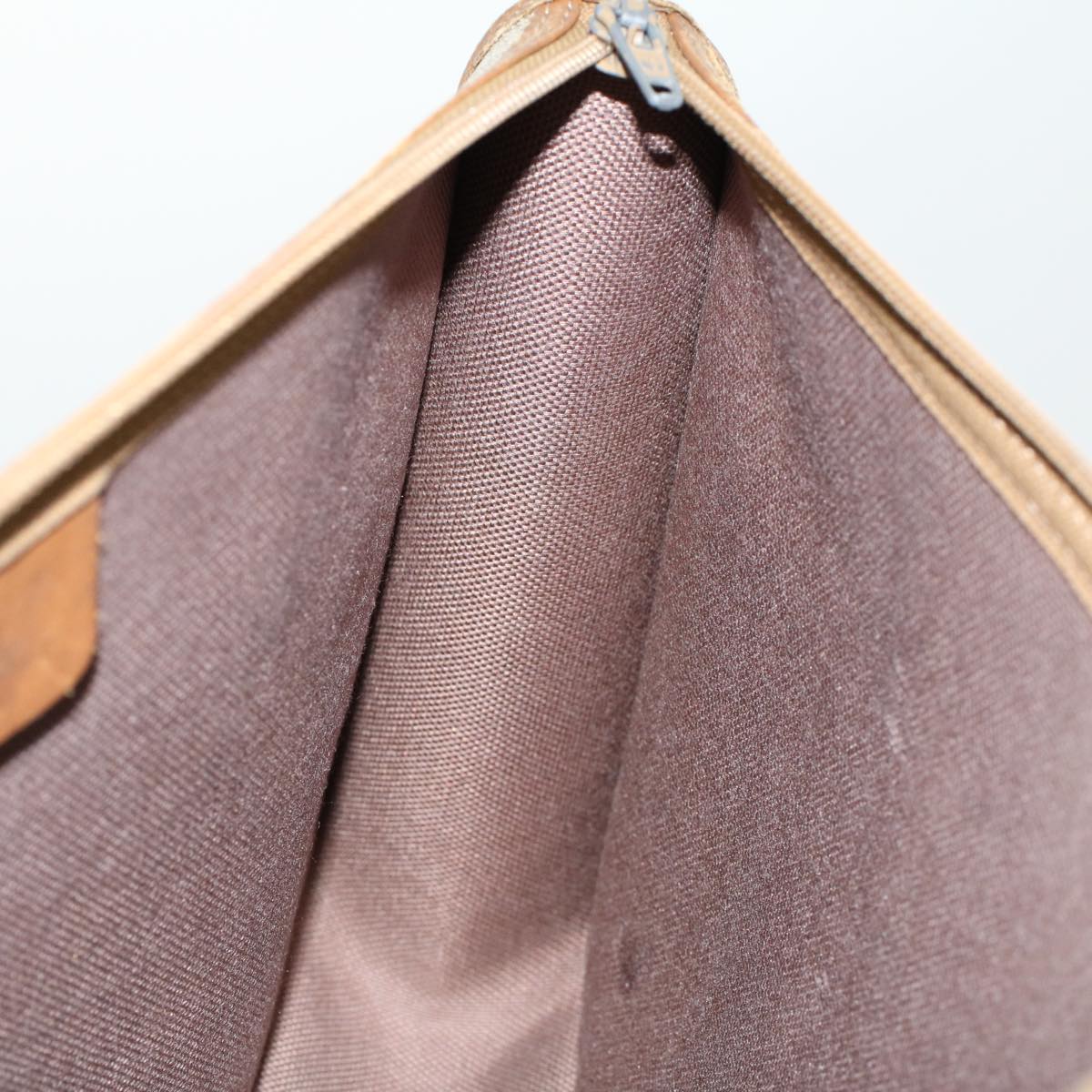 CHRISTIAN DIOR Honeycomb Canvas Hand Bag PVC Leather Beige Auth bs6449