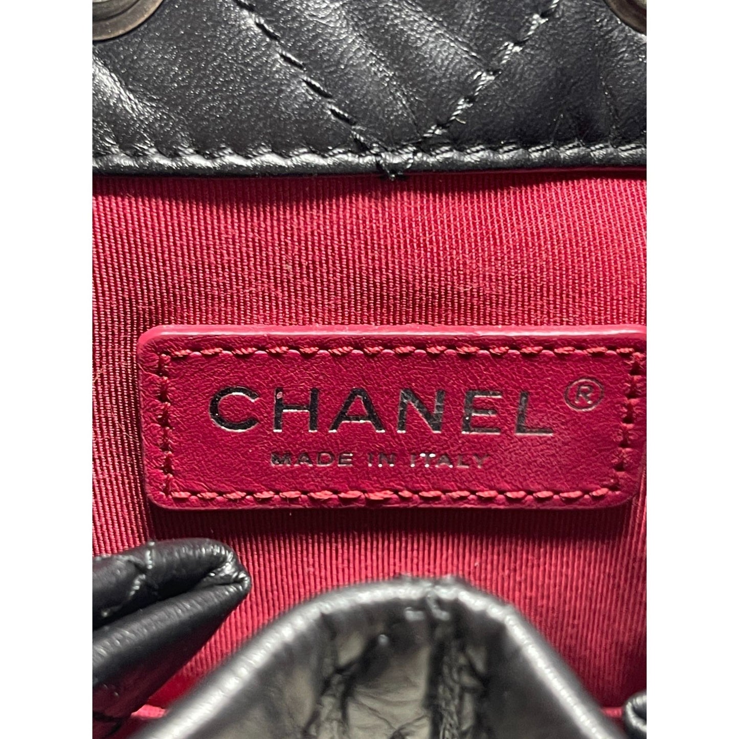 CHANEL Chanel Aged Calfskin Quilted Small Gabrielle Backpack Black - Black