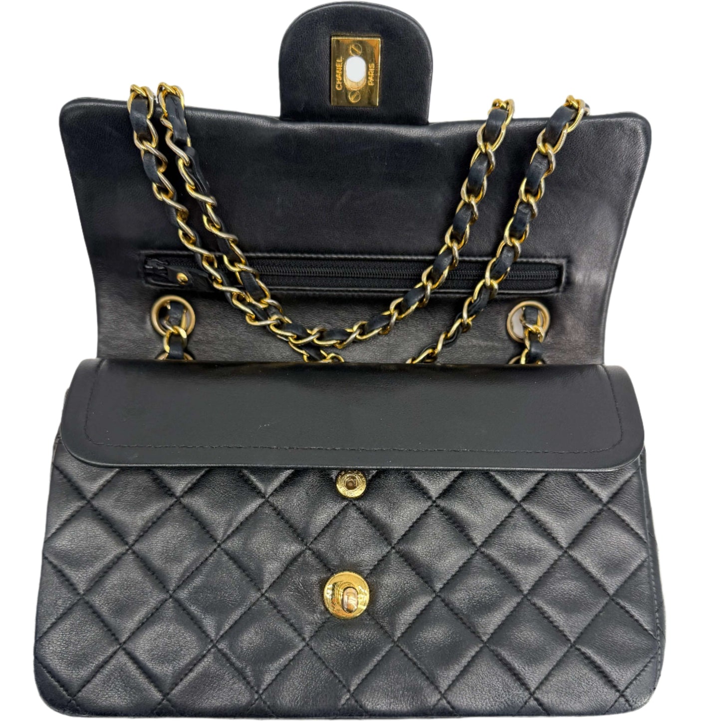 CHANEL Lambskin Quilted Small Double Flap Bag – Black with Gold Hardware