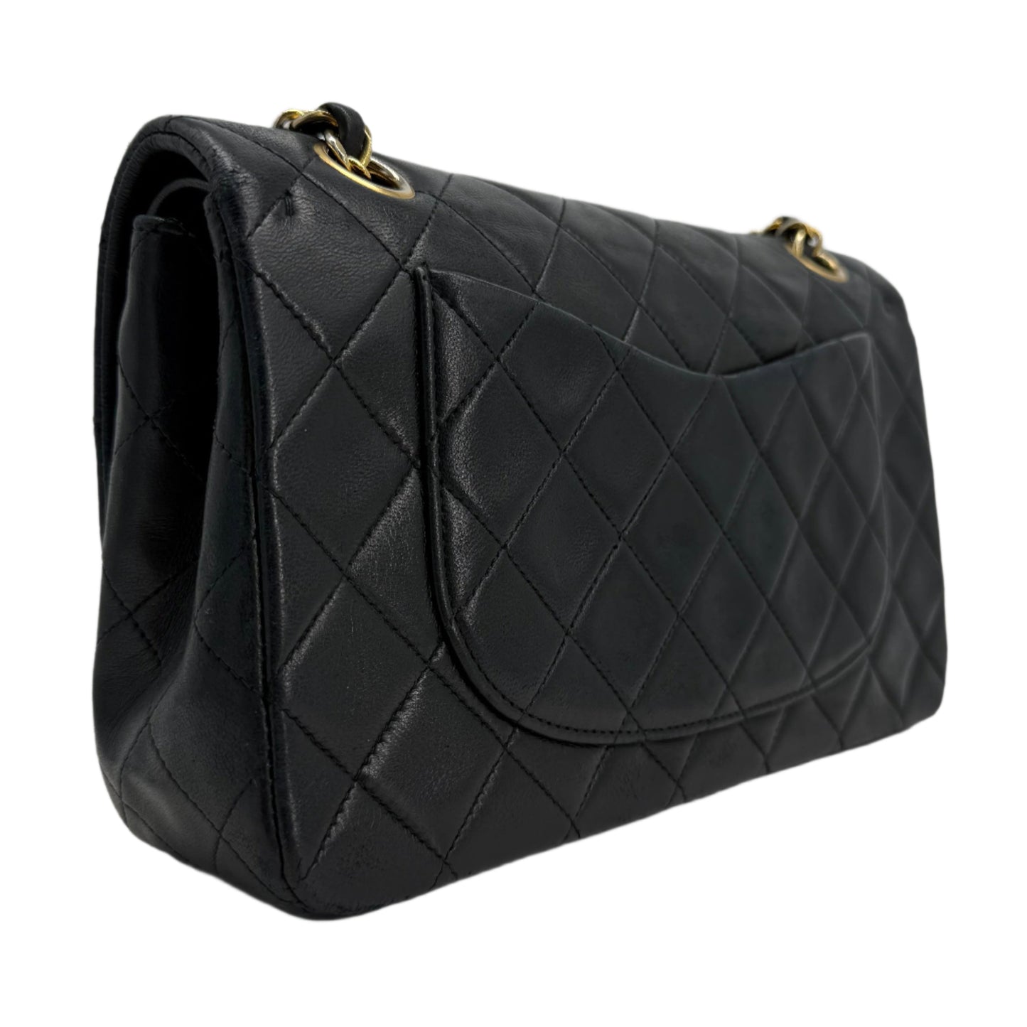 CHANEL Lambskin Quilted Small Double Flap Bag – Black with Gold Hardware
