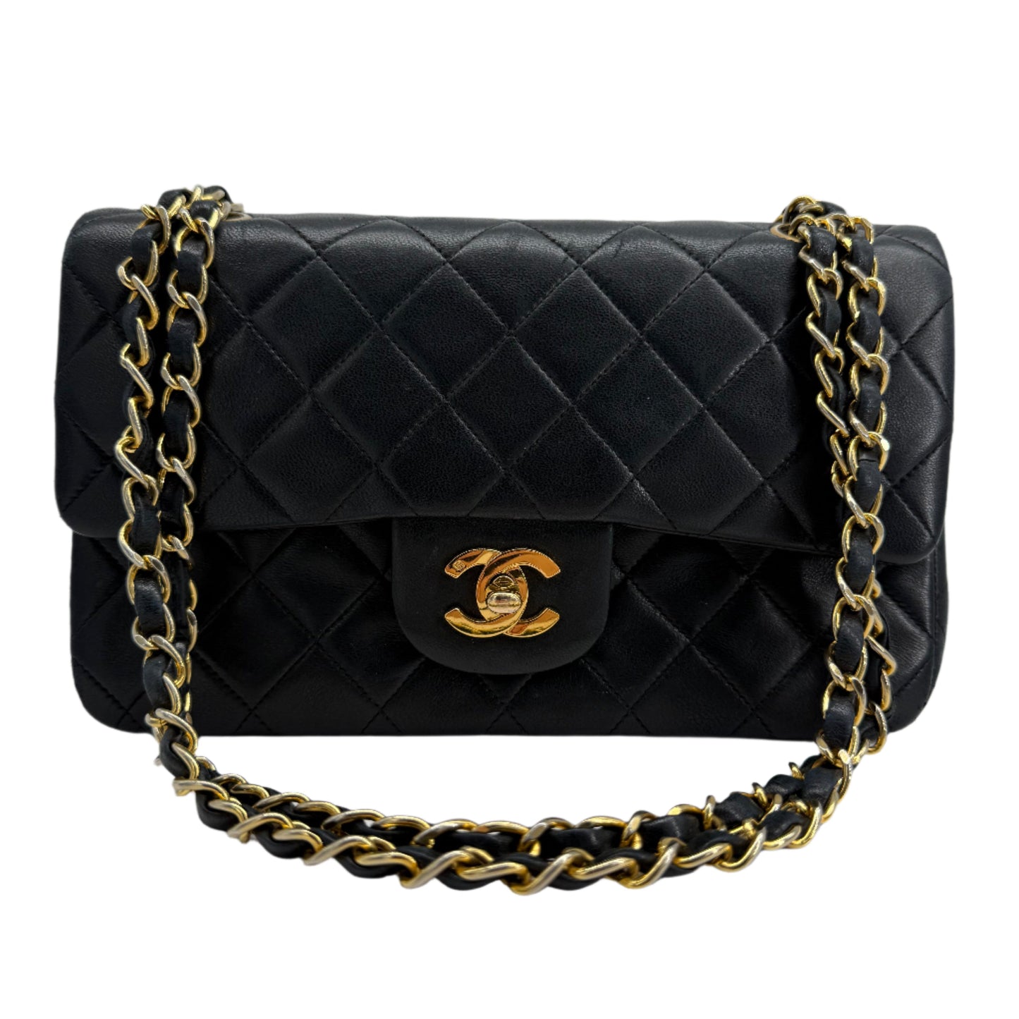 CHANEL Lambskin Quilted Small Double Flap Bag – Black with Gold Hardware
