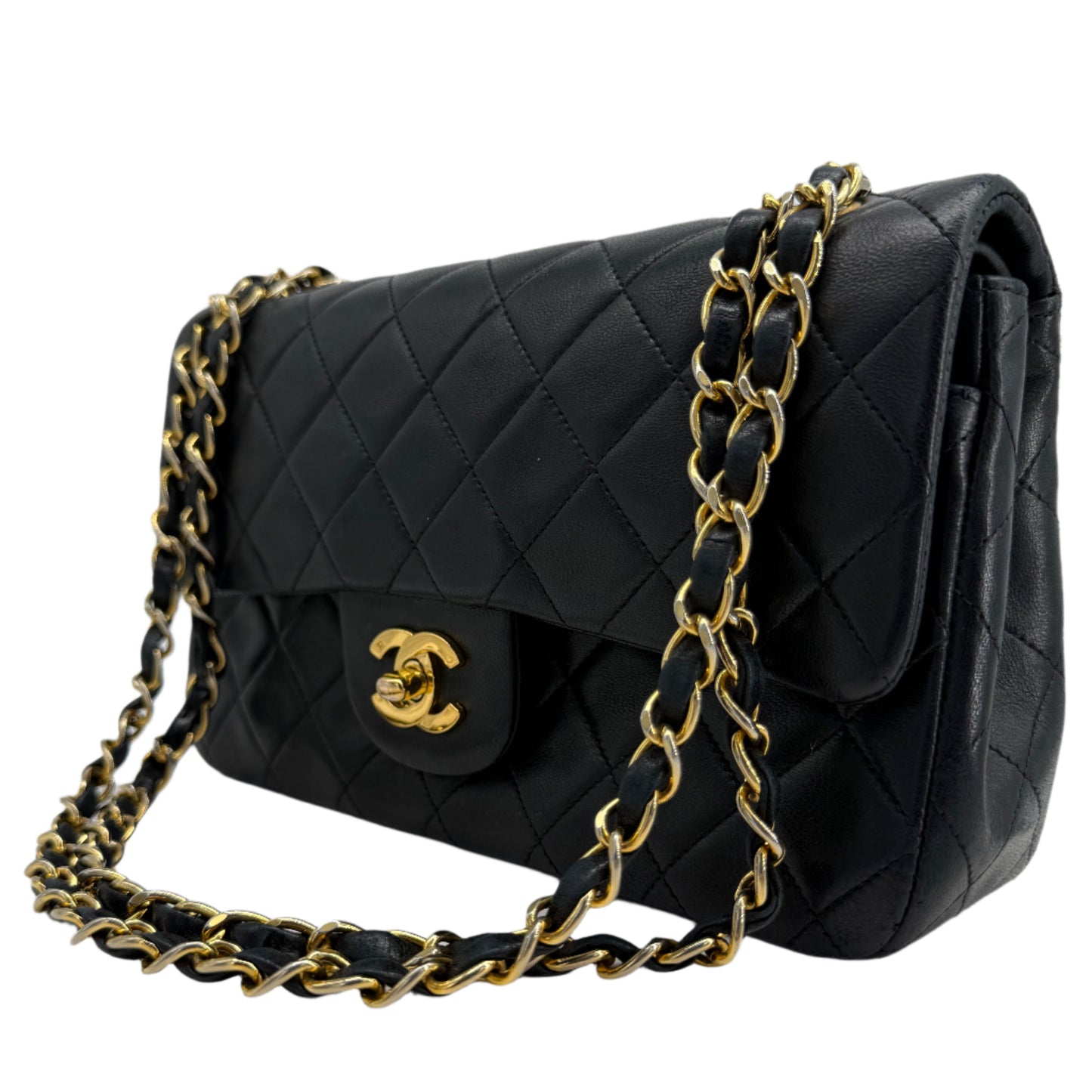 CHANEL Lambskin Quilted Small Double Flap Bag – Black with Gold Hardware