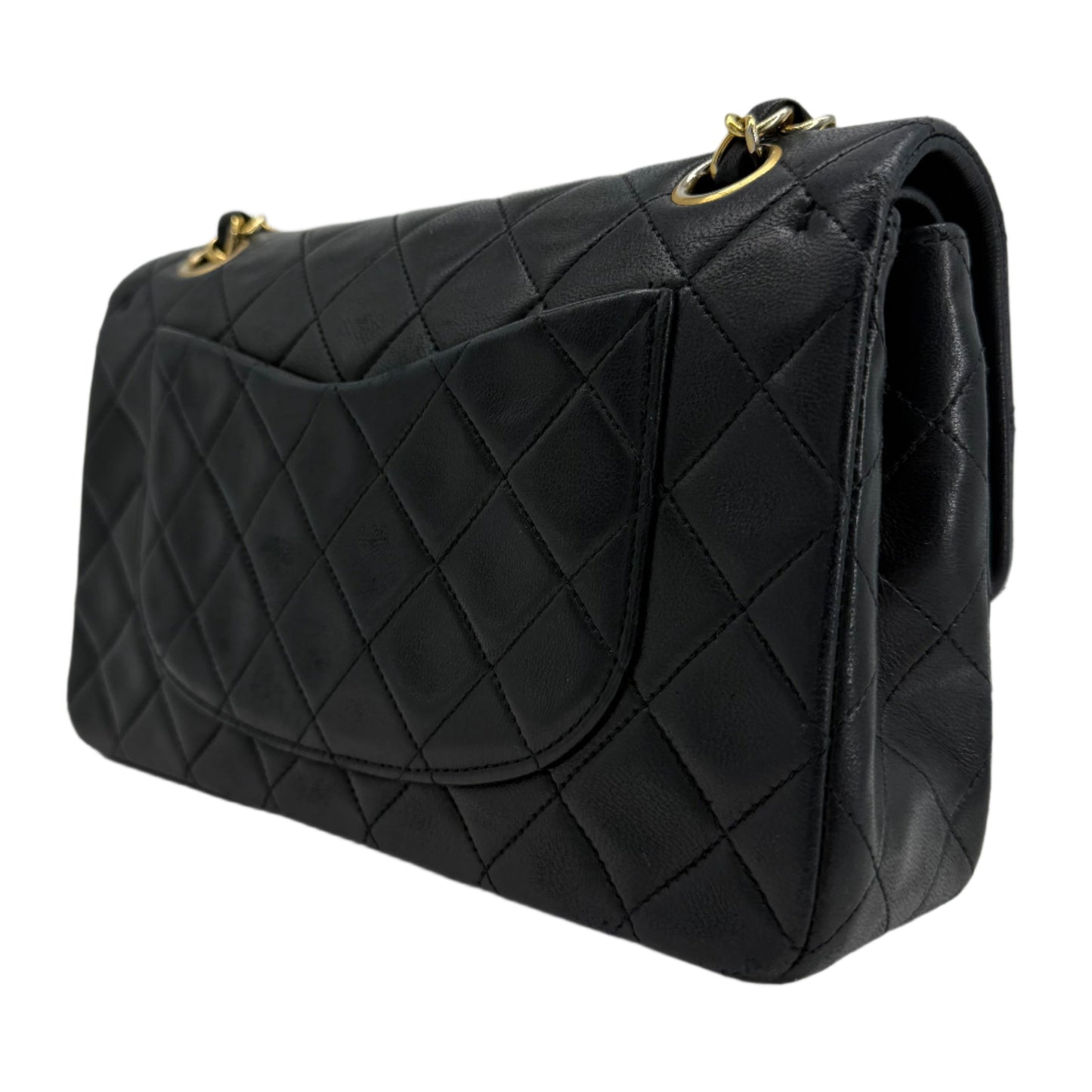 CHANEL Lambskin Quilted Small Double Flap Bag – Black with Gold Hardware