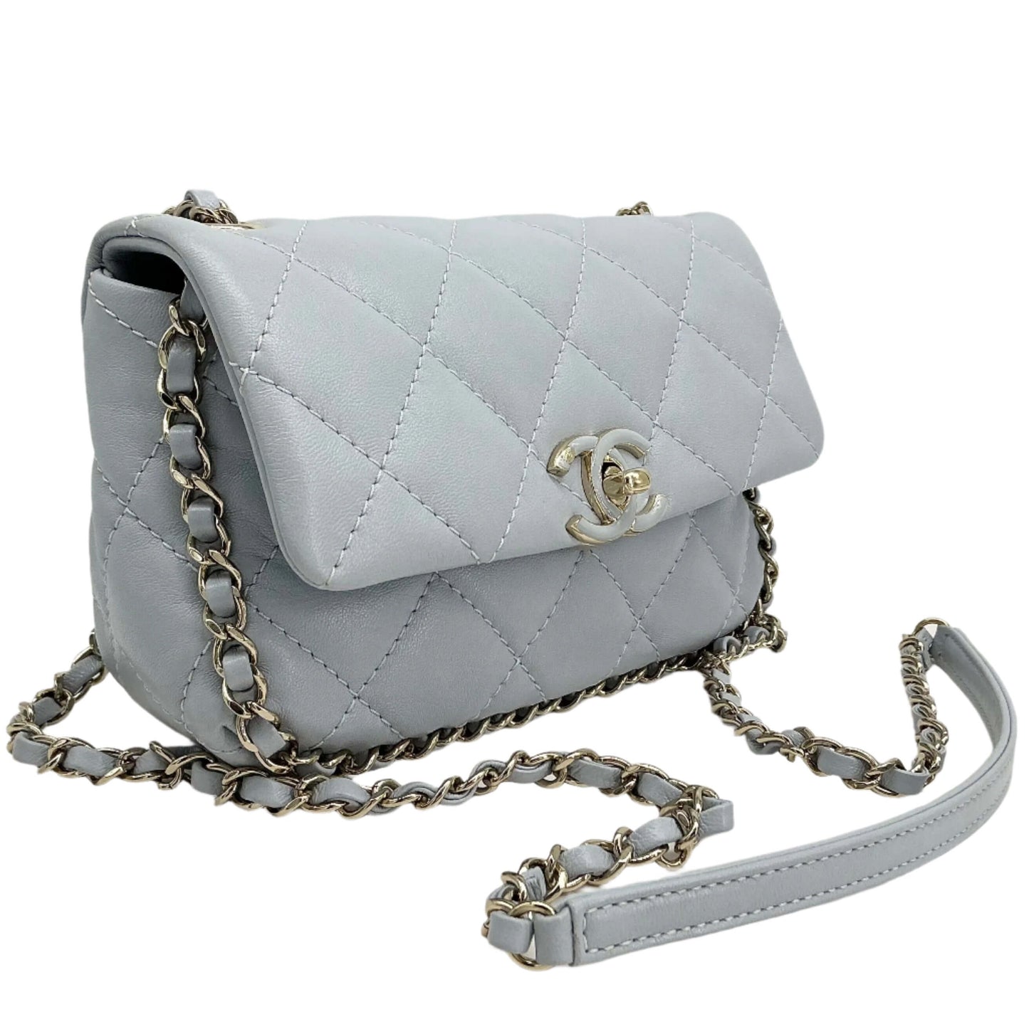 Chanel Mini Chain Around Flap Bag – Quilted Calfskin Leather with Crossbody Strap