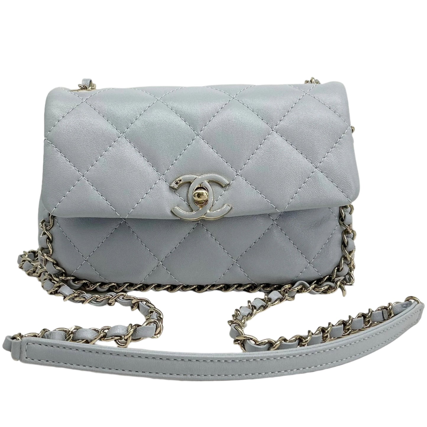 Chanel Mini Chain Around Flap Bag – Quilted Calfskin Leather with Crossbody Strap