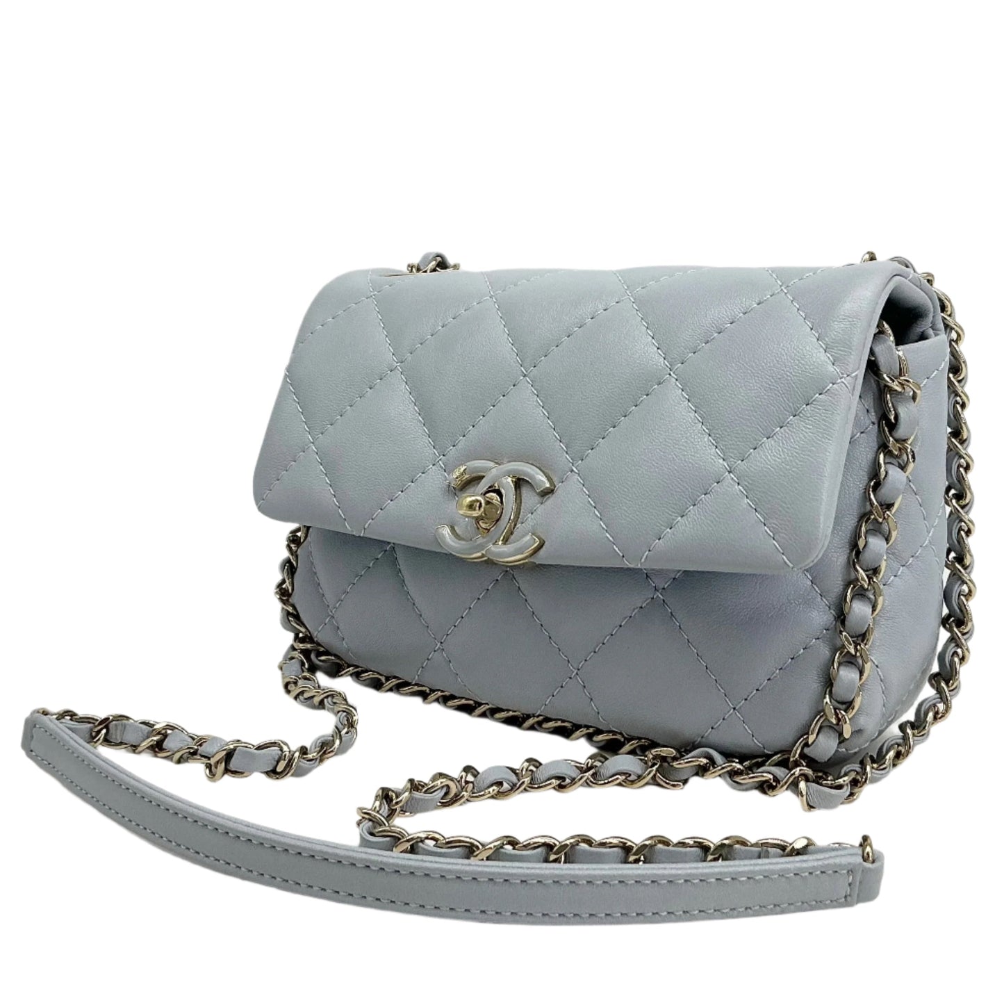 Chanel Mini Chain Around Flap Bag – Quilted Calfskin Leather with Crossbody Strap