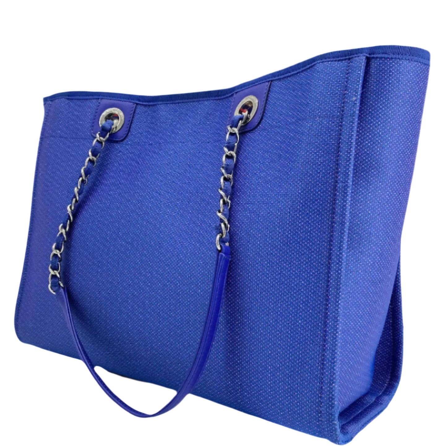 Chanel Mixed Fibers Small Deauville Tote – Blue & Orange Canvas