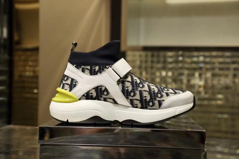 Christian Dior Inspried Sock Blue Yellow Sneaker