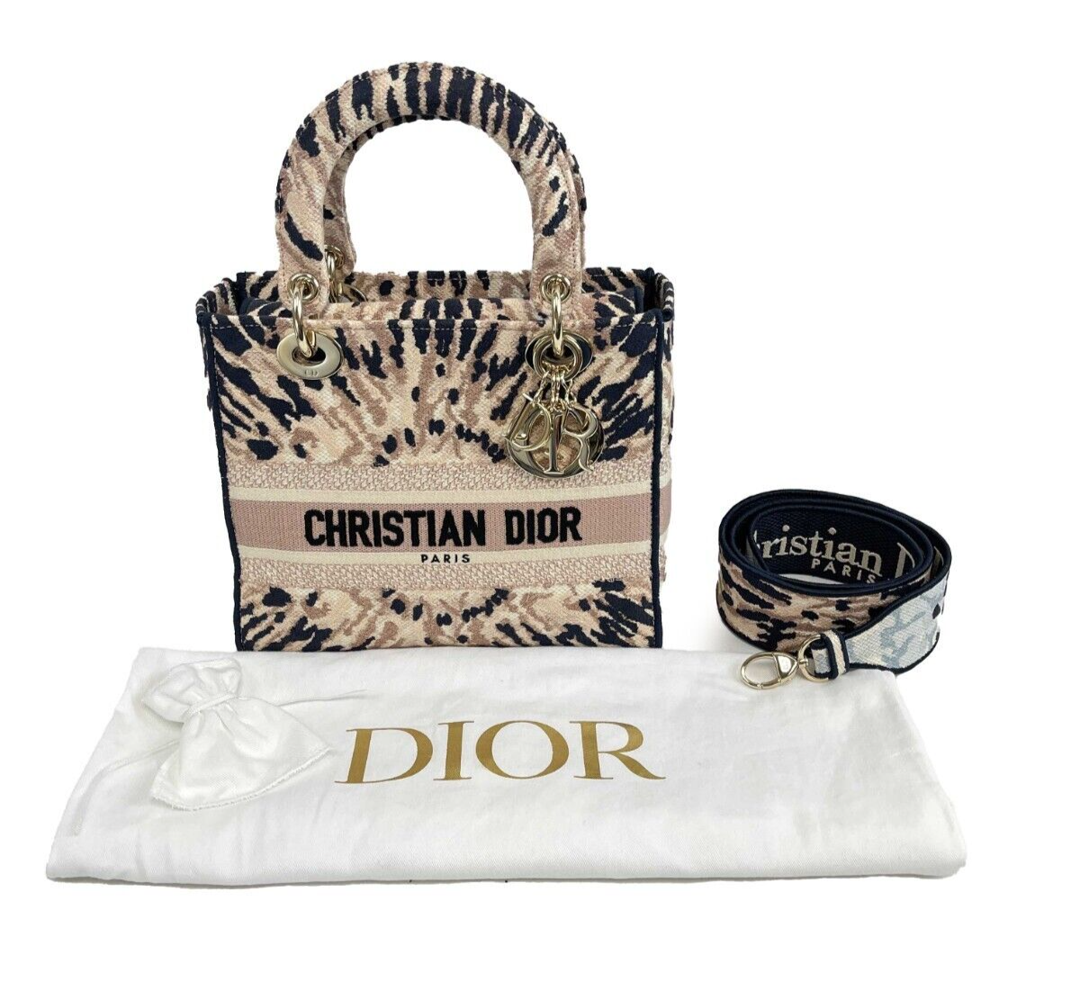 CHRISTIAN DIOR Embroidered Tie Dye Lady Dior Medium