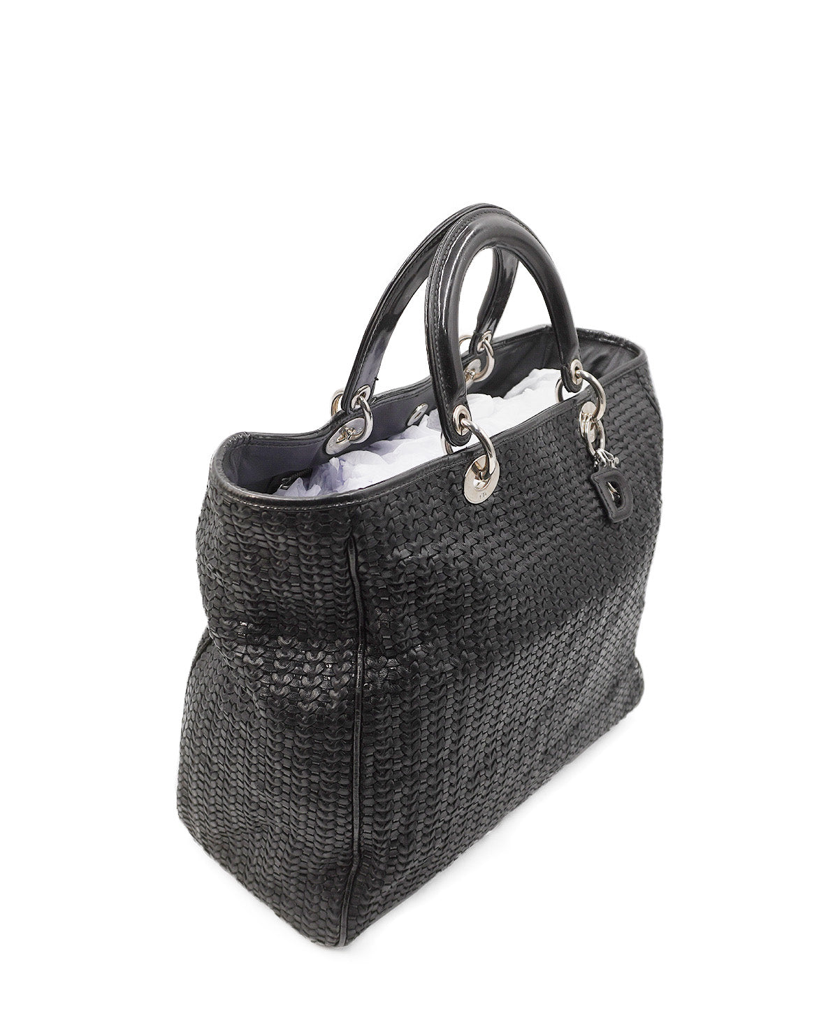Soft Lady Dior Woven Tote Tresse Black